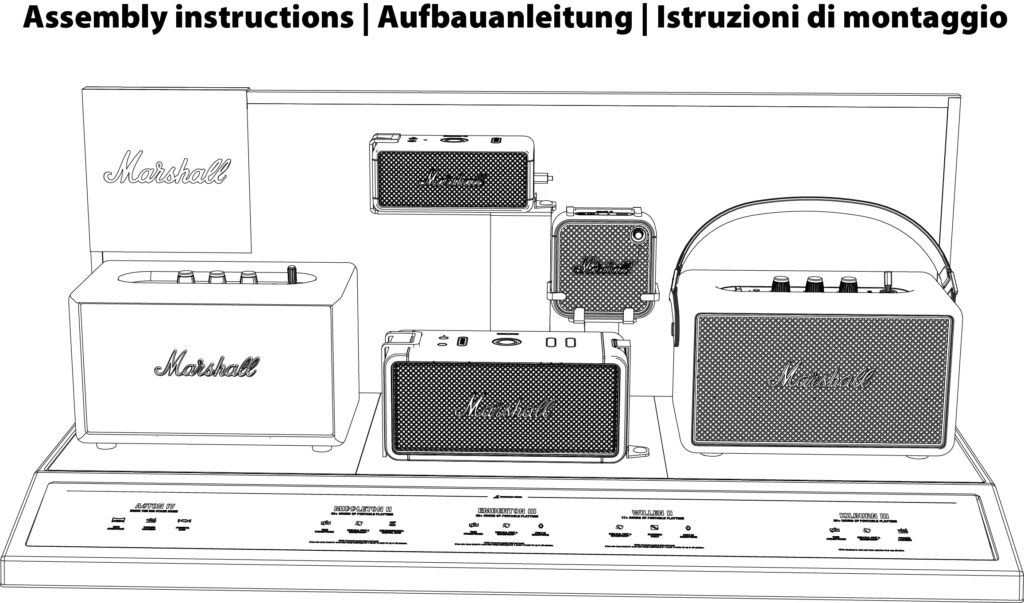 Marshall_Speaker_Display_Assembly instructions_Aufbauanleitung_Istruzioni di montaggio